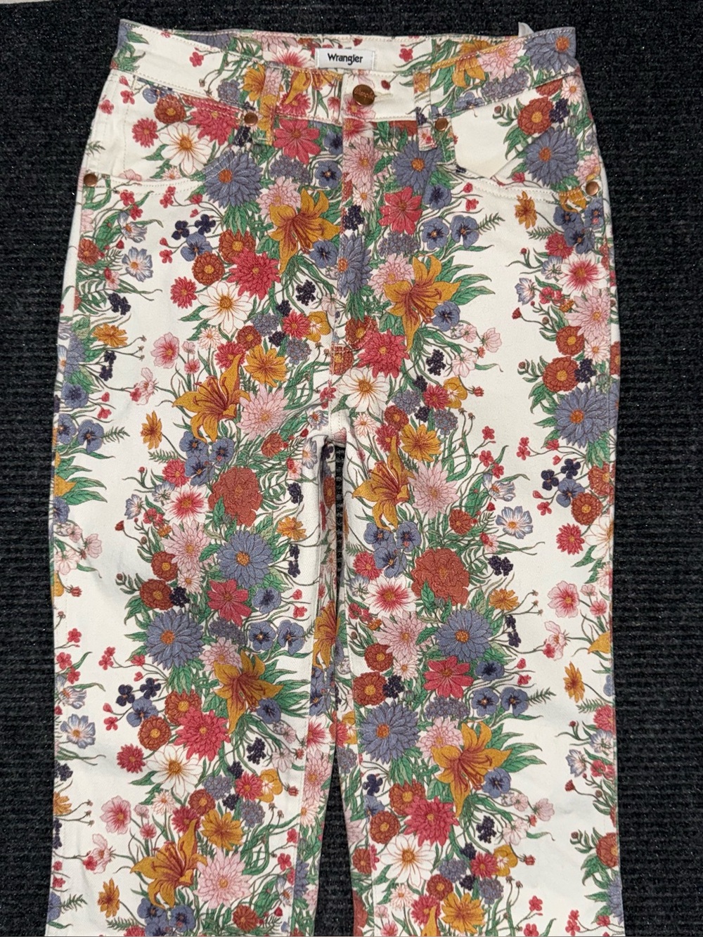 Free People x Wrangler Floral Print High Rise Bootcut Jeans 26 x 34 Western Boho - Picture 4 of 8